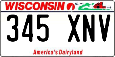 WI license plate 345XNV