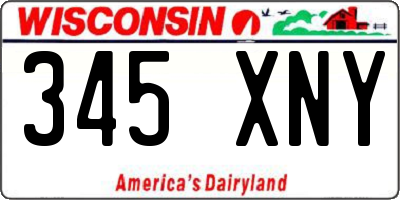 WI license plate 345XNY