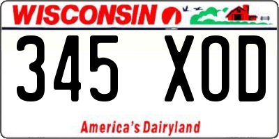 WI license plate 345XOD