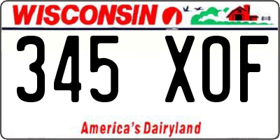 WI license plate 345XOF