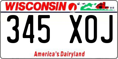 WI license plate 345XOJ