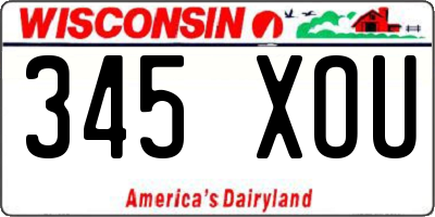 WI license plate 345XOU