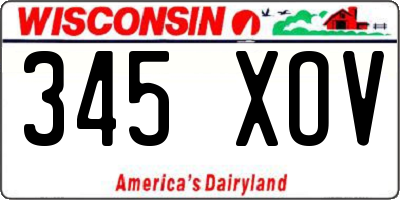 WI license plate 345XOV