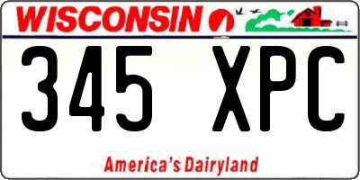 WI license plate 345XPC