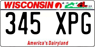 WI license plate 345XPG