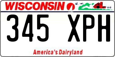 WI license plate 345XPH