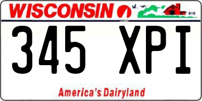 WI license plate 345XPI