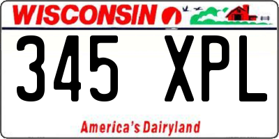 WI license plate 345XPL