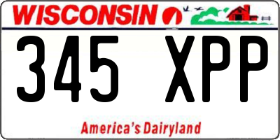 WI license plate 345XPP