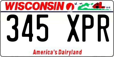 WI license plate 345XPR