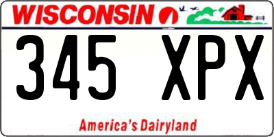 WI license plate 345XPX