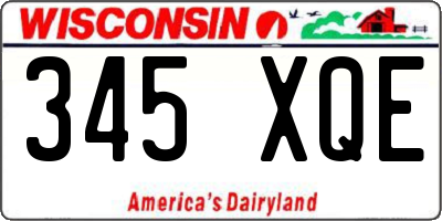 WI license plate 345XQE