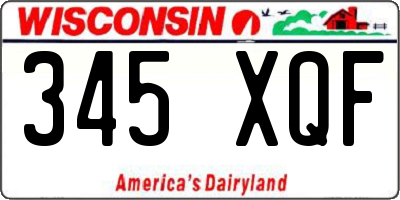 WI license plate 345XQF