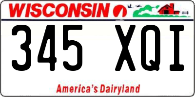 WI license plate 345XQI