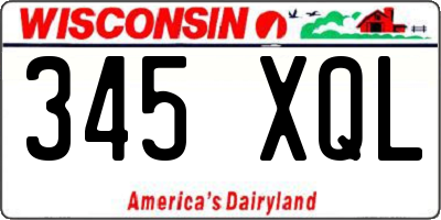WI license plate 345XQL