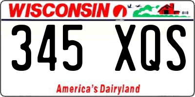 WI license plate 345XQS