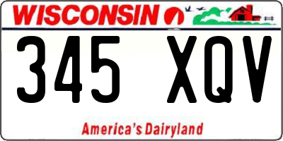 WI license plate 345XQV
