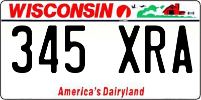 WI license plate 345XRA