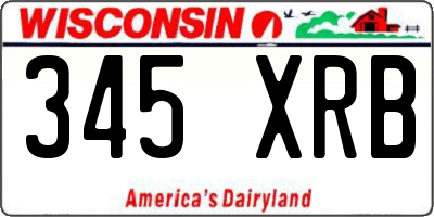 WI license plate 345XRB
