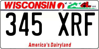 WI license plate 345XRF