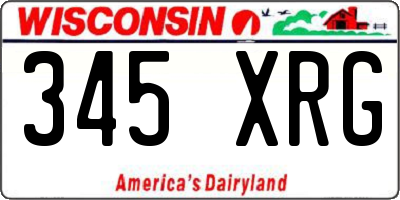 WI license plate 345XRG