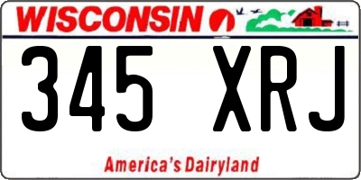 WI license plate 345XRJ