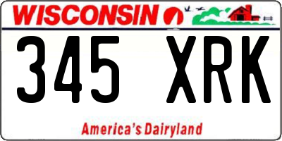 WI license plate 345XRK