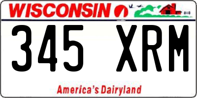 WI license plate 345XRM