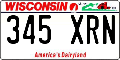 WI license plate 345XRN
