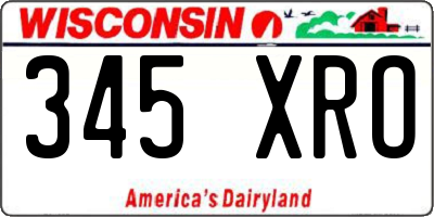 WI license plate 345XRO