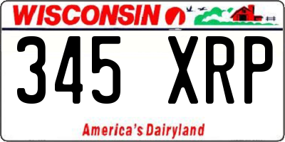 WI license plate 345XRP