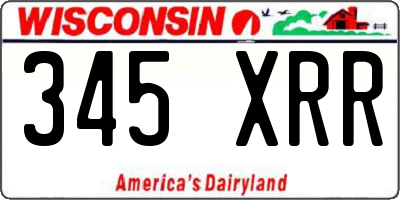 WI license plate 345XRR