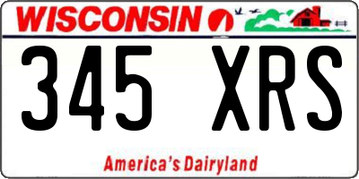 WI license plate 345XRS