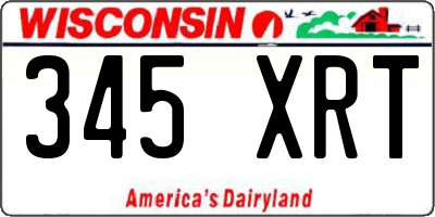 WI license plate 345XRT