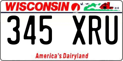 WI license plate 345XRU