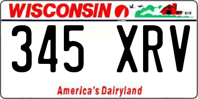 WI license plate 345XRV