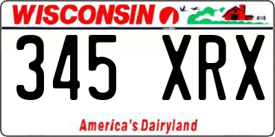 WI license plate 345XRX