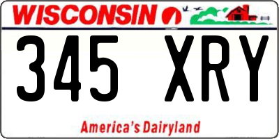 WI license plate 345XRY
