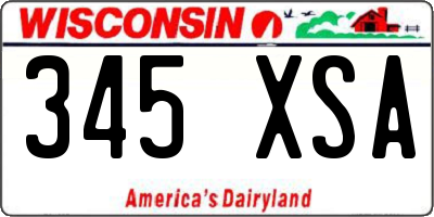WI license plate 345XSA