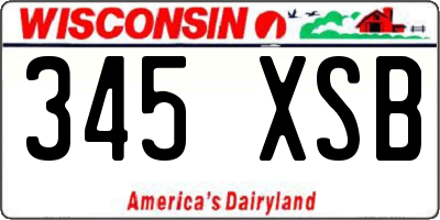 WI license plate 345XSB