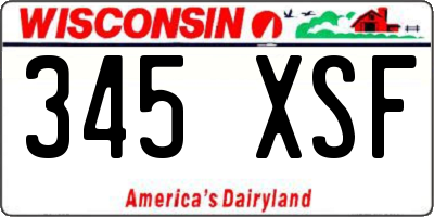 WI license plate 345XSF
