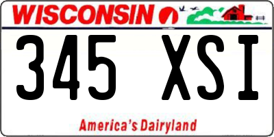 WI license plate 345XSI
