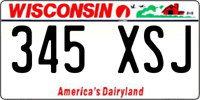 WI license plate 345XSJ