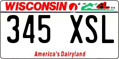 WI license plate 345XSL