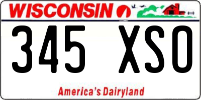 WI license plate 345XSO