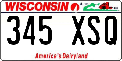 WI license plate 345XSQ