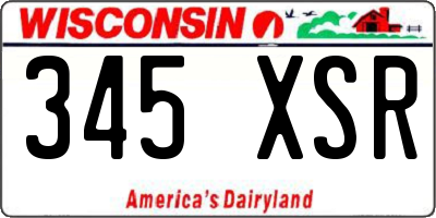WI license plate 345XSR
