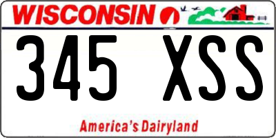 WI license plate 345XSS