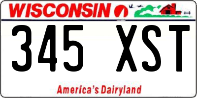 WI license plate 345XST