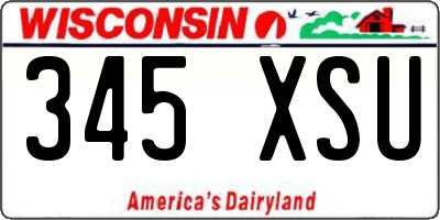 WI license plate 345XSU